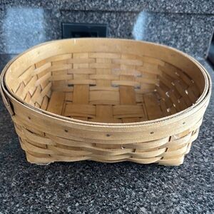 Longaberger Handmade Signed 2003 Brown Basket with Intricate Accents